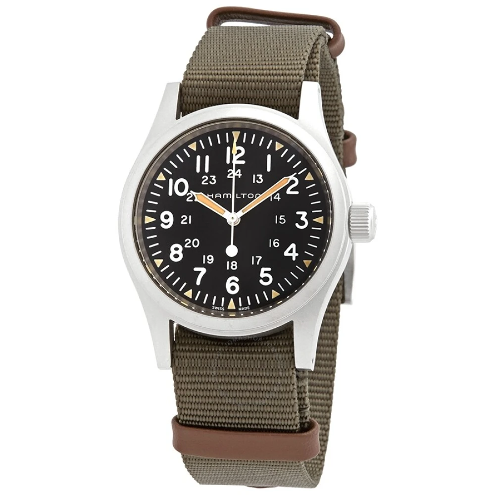 Automatic Khaki Field Hand Wind Black Dial Men